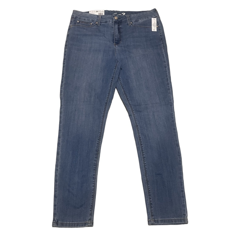 Women's Seven7 Blue Tummyless High Rise Skinny Jeans Size 16